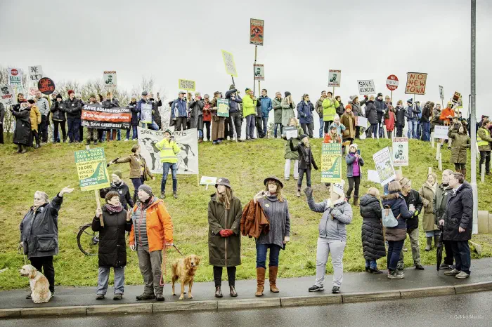 Protesters opposing Adlington New Town