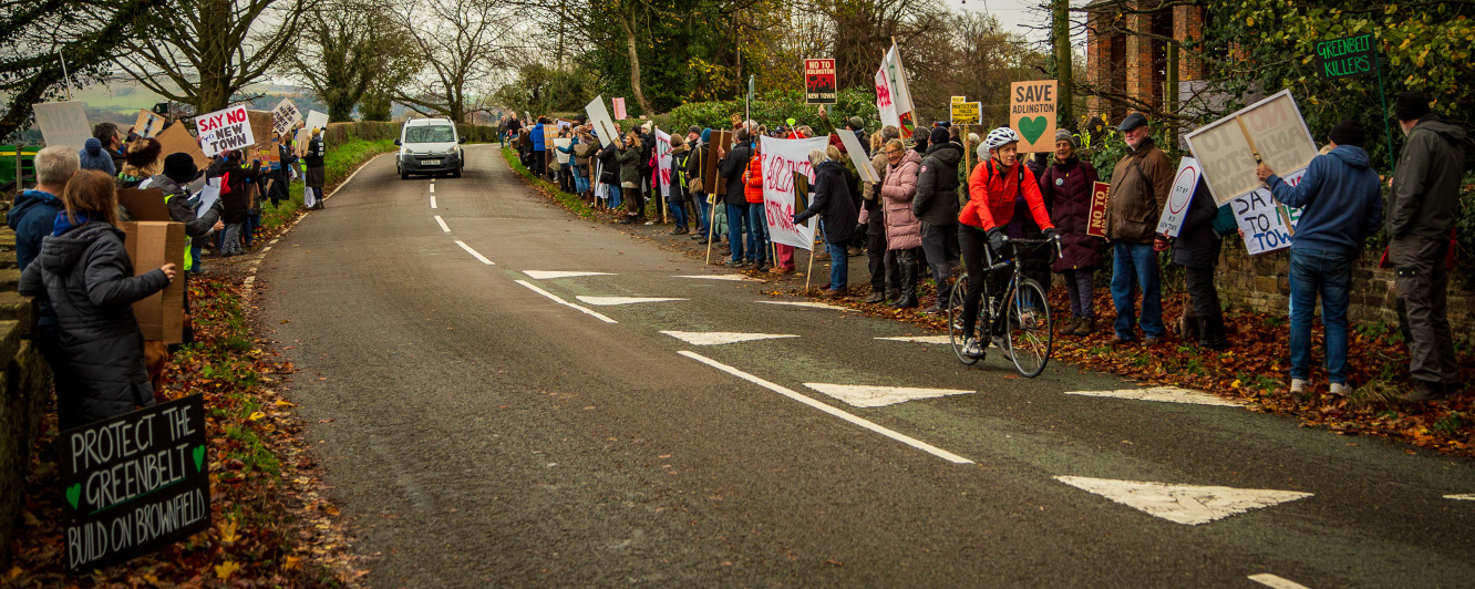 Protest at Adlington Hall
