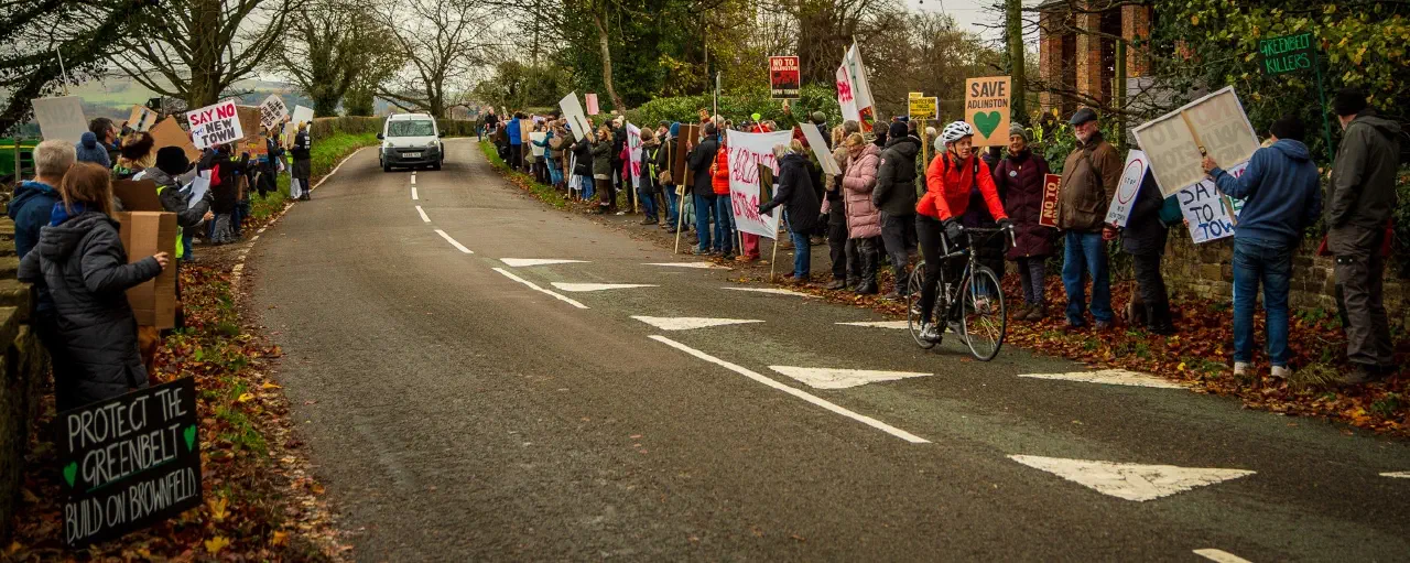 Protest at Adlington Hall