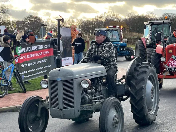 Vintage Tractor on roundabout