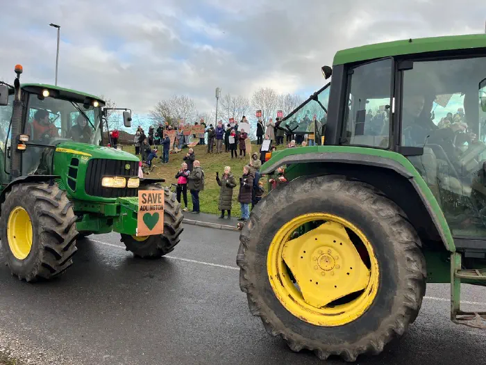 Tractors on the roundabout
