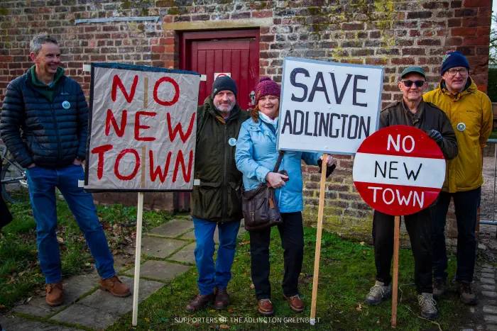 Protested holding placards