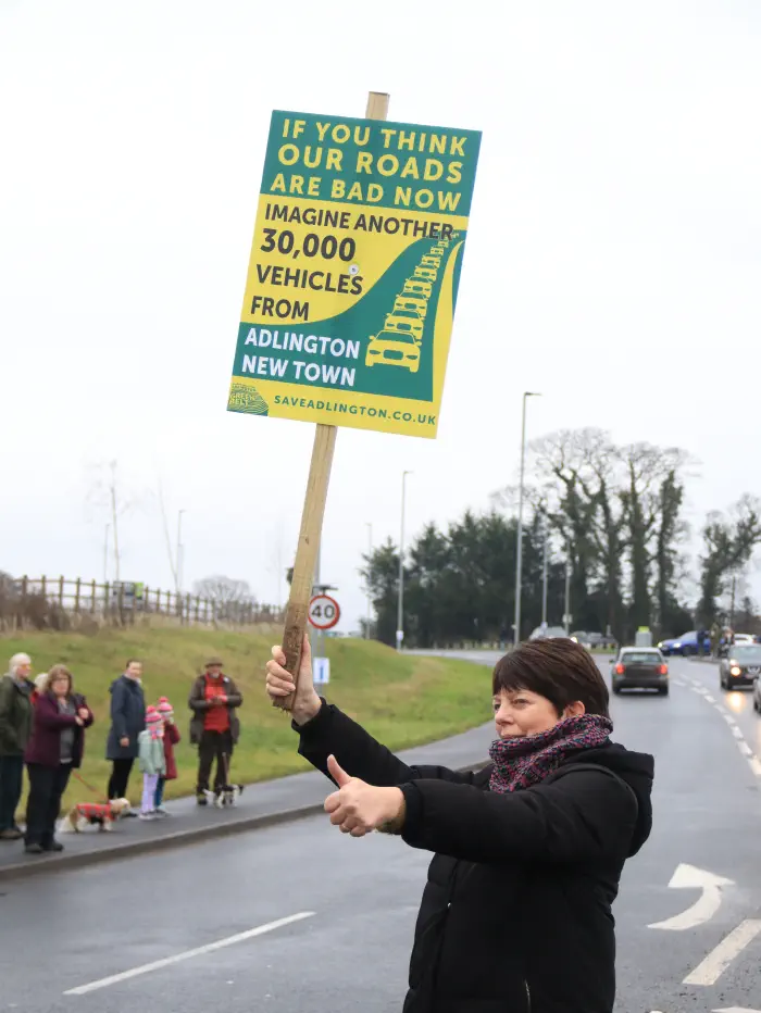 Protester with placard
