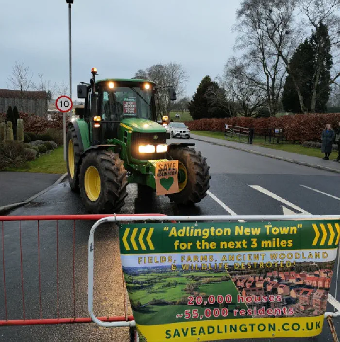 Tractor outside the Question Time venue