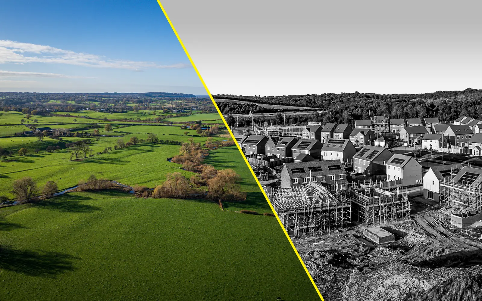 The countryside of Adlington turning into housing development