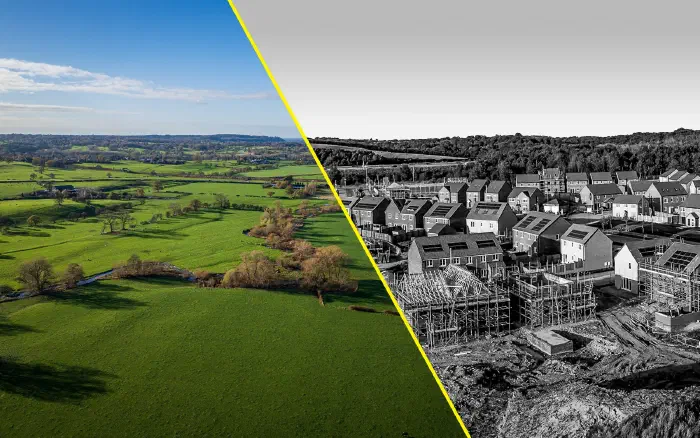 The countryside of Adlington turning into housing development