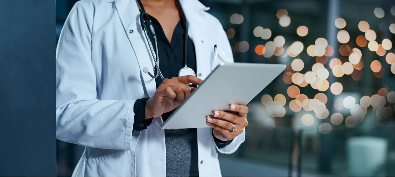 Doctor on a tablet
