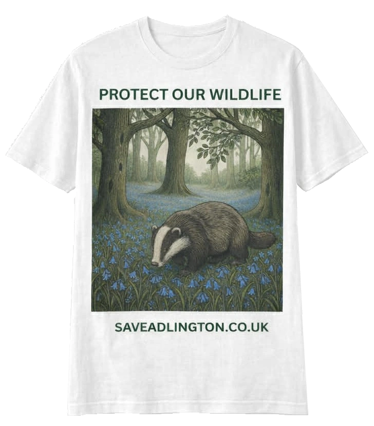 Protect our wildlife t-shirt featuring badger