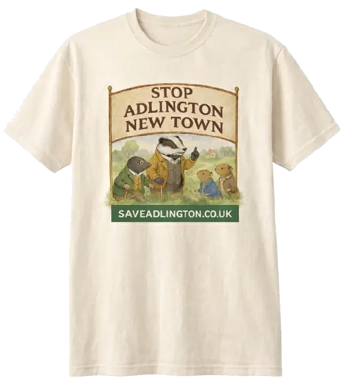 Cream T-Shirt featuring characters from Wind in the Willows. Caption Stop Adlington New Town